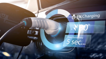 Power cable pump plug in charging power to electric vehicle EV car