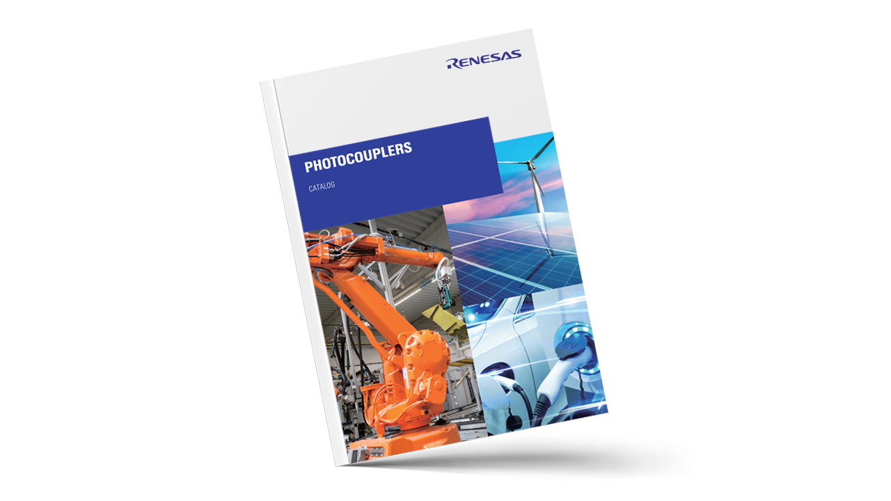 Brochure cover featuring photocoupler products.