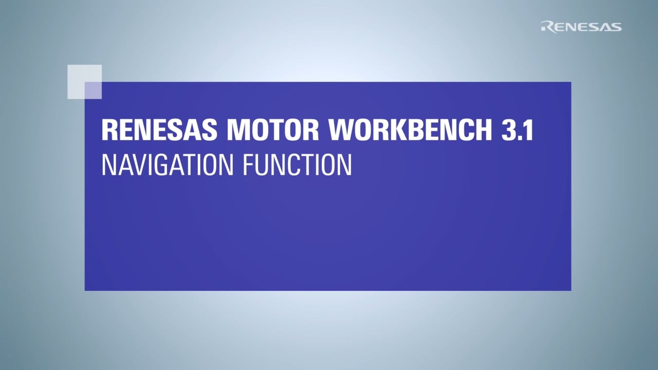 Motor Workbench (Analyzer): Navigation Function Tutorial