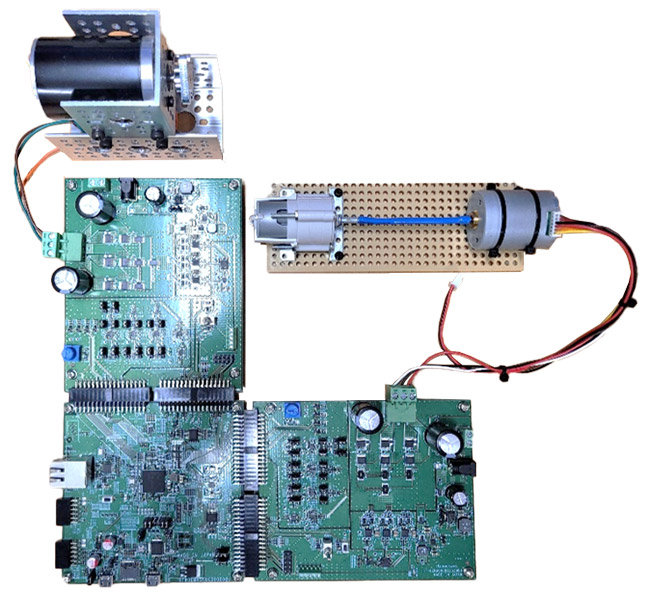 MCK-RA8T1 with two inverter boards controlling two independent motor assemblies