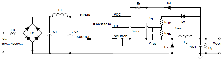 RAA223010 - 700V AC/DC Regulator with Ultra-Low Standby Power and ...