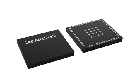 3D illustration featuring top and bottom views of FCQFN chip package with 66 lead count.