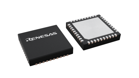 3D illustration featuring top and bottom views of LQFN IC chip package with 40 lead count.