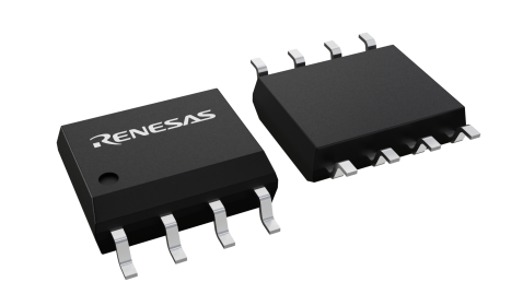 3D illustration featuring top and bottom views of SOICN chip package with 8 lead count.