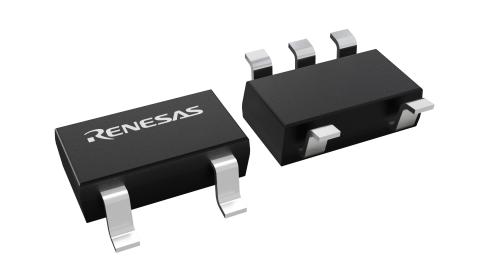 3D illustration featuring top and bottom views of SOT chip package with 5 lead count.