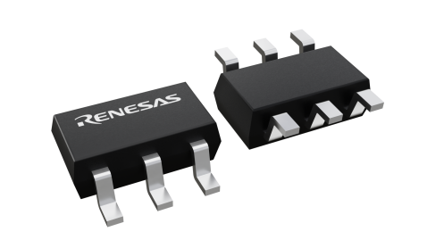 3D illustration featuring top and bottom views of SOT23 chip package with 6 lead count.