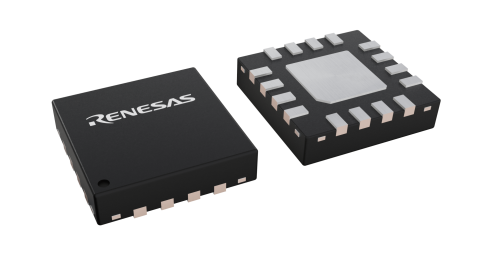 3D illustration featuring top and bottom views of TQFN IC chip package with 16 lead count.