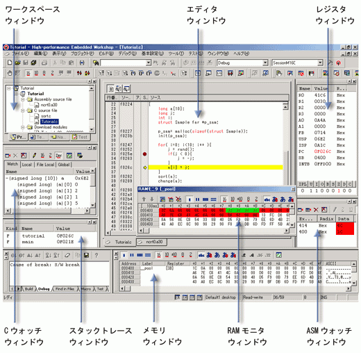 基本デバッグ機能