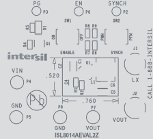 ISL8014AEVAL2Z Buck Regulator Eval Board