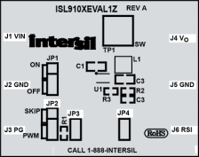 ISL910xEVAL1Z Buck Regulator Eval Board