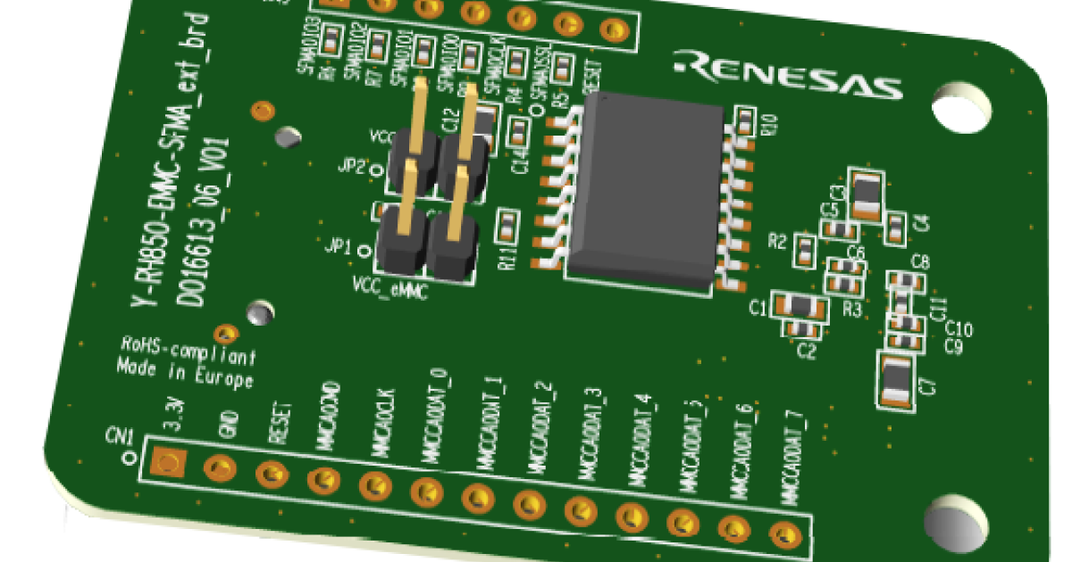 YRH850EMMCSFMAEXTBRD eMMC/SFMA Extension Board for the RH850