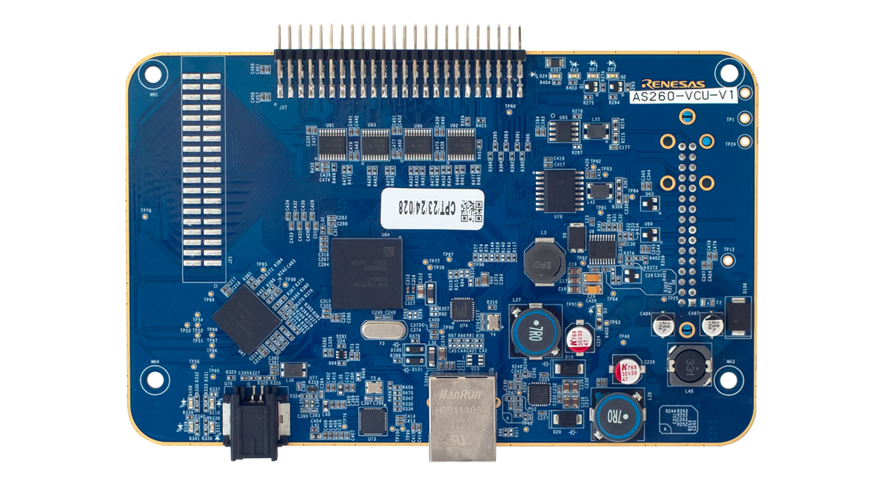 車両制御ユニットのリファレンスデザインボード - 前面 車両制御ユニットのリファレンスデザインボード - 前面