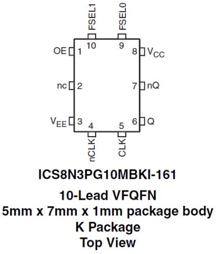 8N3PG10MBKI-161 - Pinout