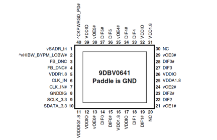 9DBV0641 Pinout Diagram