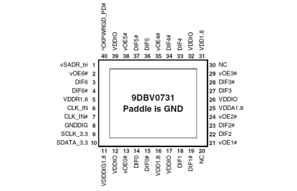 9DBV0731 Pinout Diagram