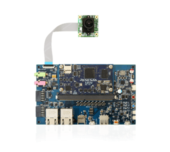 e-con e-CAM20_CURZ with Renesas RZ/V2L Evaluation Board - Top