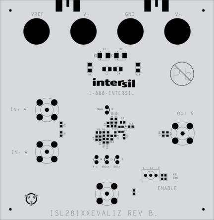 ISL28133EVAL1Z RRIO Chopper Op Amp Eval Board