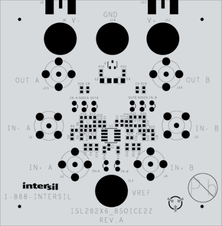 ISL28218SOICEVAL1Z 40V Precision Op Amp Eval Board