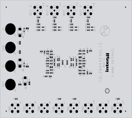 ISL28488EVAL1Z Quad Op Amp Eval Board