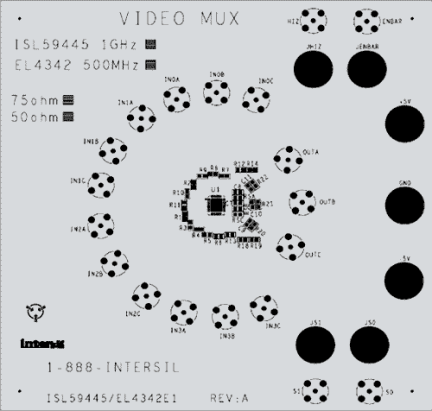 ISL59445IRZ-EVAL MUX Amp Eval Board