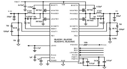 ISL62391x_ISL62392x Functional Diagram