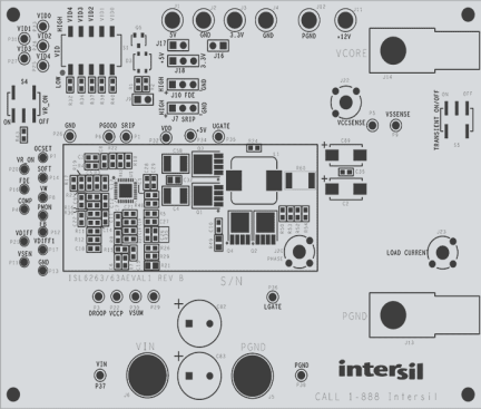 ISL6263AEVAL1Z Voltage Regulator with Power Monitor Eval Board