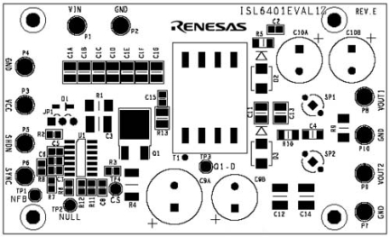 ISL6401EVAL1Z Evaluation Board Layout