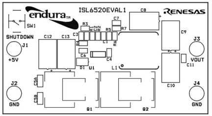 ISL6520EVAL1 Evaluation Board Layout