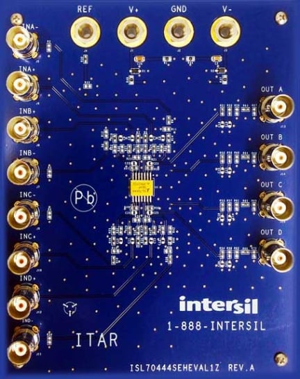 ISL70444SEHEVAL1Z Rad Hard Op Amp Eval Board