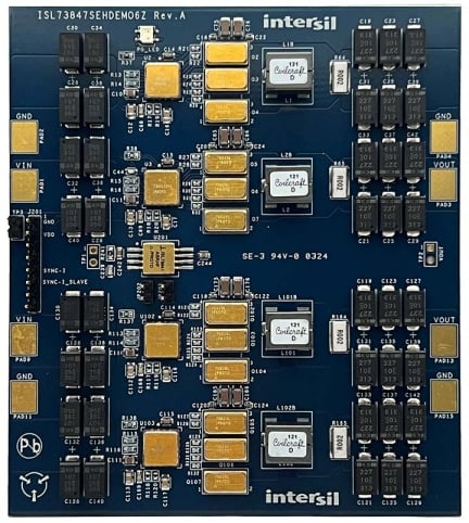 ISL73847SEHDEMO6Z Rad Hard 4-Phase PWM Controller Demonstration Board - Top