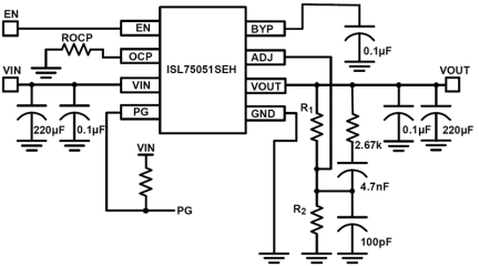 ISL75051SEH_ISL75051SRH Functional Diagram