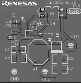 ISL97516IUZEVALZ Evaluation Board Layout