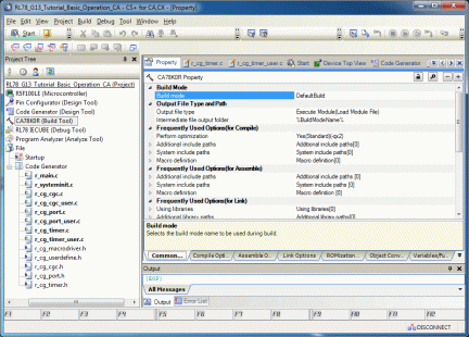 Common Options Setting of C Compiler Package for RL78 and 78K Families