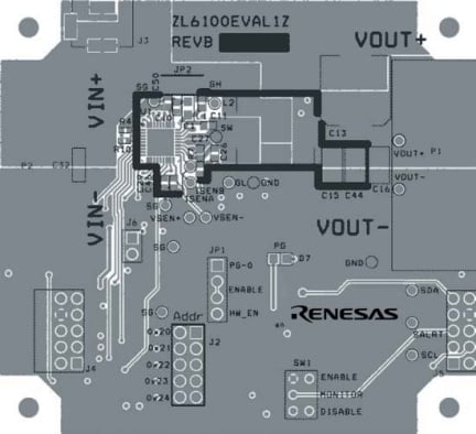 ZL6100EVAL1Z Evaluation Board Layout