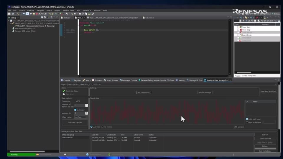 Reality AI / e2 studio Integration Overview Video