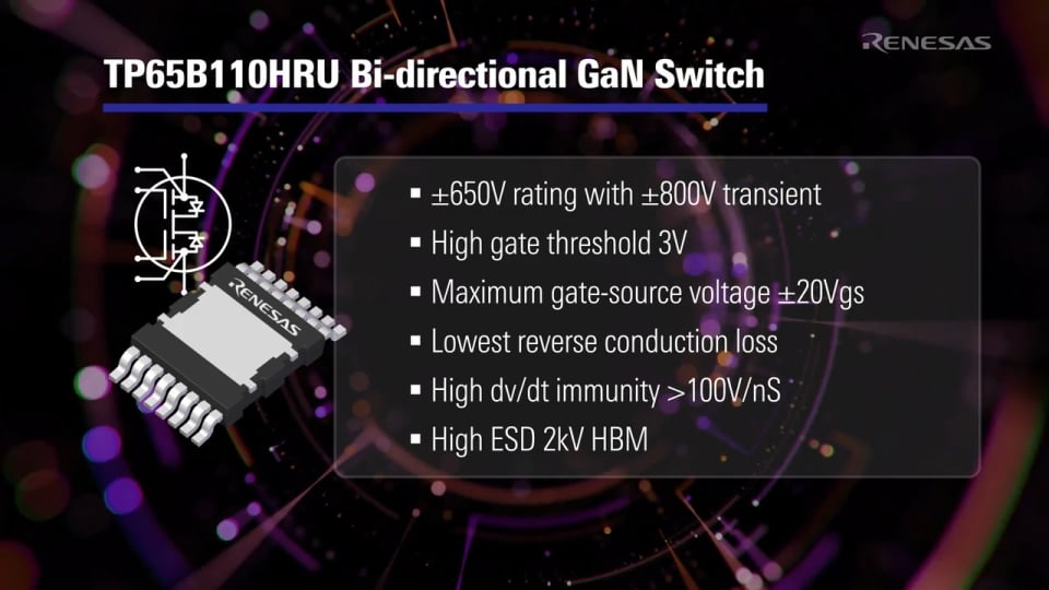 TP65B110HRU High-Voltage GaN Bidirectional Switch (BDS)